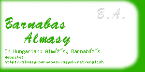 barnabas almasy business card